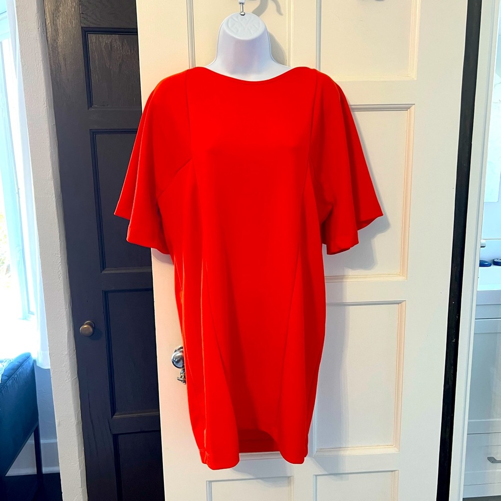 Coral red Zara Shift Dress Size 6, M